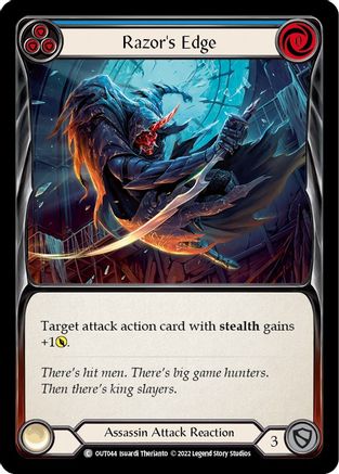 Razor's Edge (Blue) (OUT044) Rainbow Foil - Outsiders