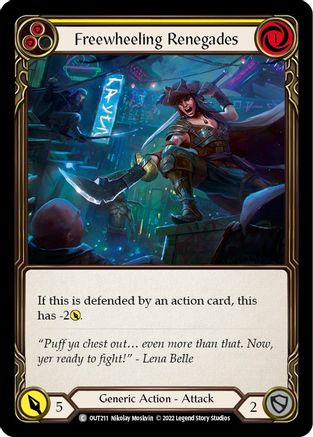 Freewheeling Renegades (Yellow) (OUT211) Rainbow Foil - Outsiders