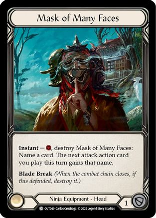 Mask of Many Faces (OUT049) Cold Foil - Outsiders