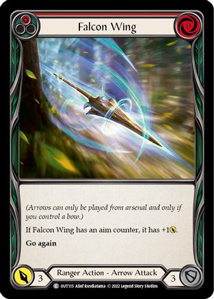 Falcon Wing (Red) (OUT115) Rainbow Foil - Outsiders