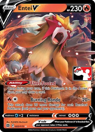 Entei V (022/172) [Prize Pack Series Two] | Silver Goblin