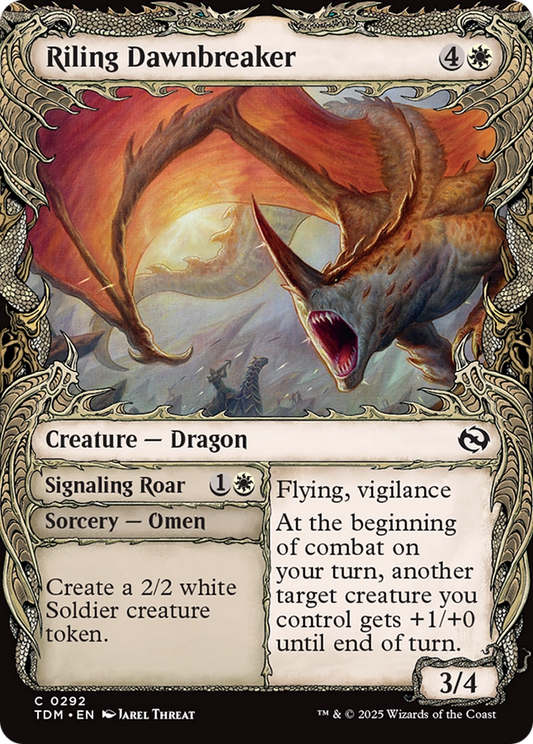 Riling Dawnbreaker // Signaling Roar (Showcase) (292) - Tarkir: Dragonstorm