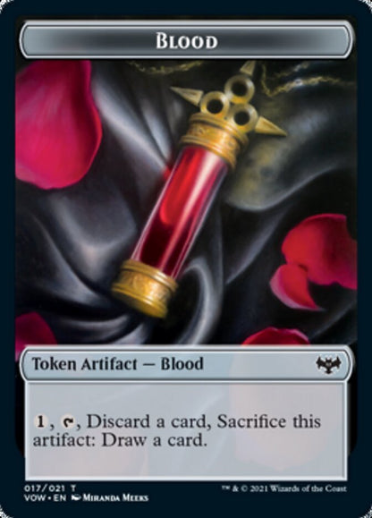 Blood // Vampire (016) Double-Sided Token [Innistrad: Crimson Vow Tokens] Foil