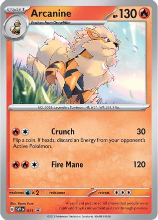 Arcanine (011) [Scarlet & Violet: Black Star Promos] | Silver Goblin