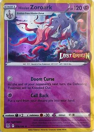 Hisuian Zoroark - 076/196 (Lost Origin Stamped) (76) Holofoil - Miscellaneous Cards & Products