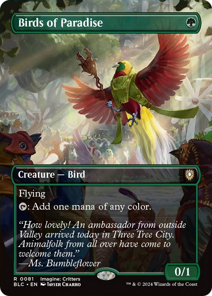 Birds of Paradise (Borderless) [Bloomburrow Commander] | Silver Goblin