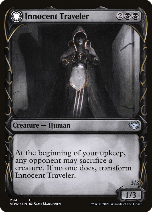 Innocent Traveler // Malicious Invader (Showcase Fang Frame) [Innistrad: Crimson Vow] Foil