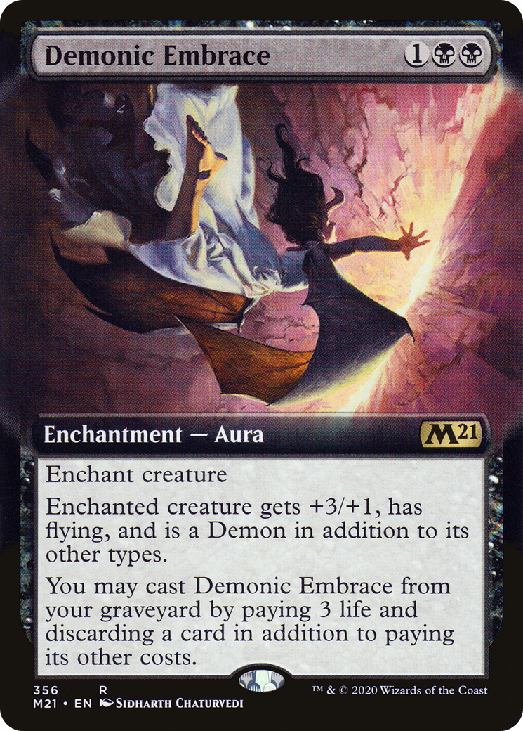 Demonic Embrace (Extended Art) [Core Set 2021] | Silver Goblin