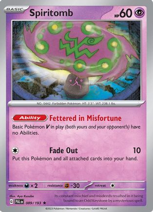 Spiritomb (89) Reverse Holofoil - Paldea Evolved