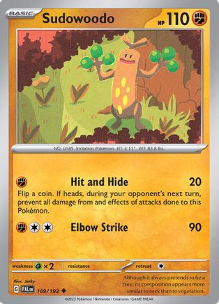 Sudowoodo (109) Reverse Holofoil - Paldea Evolved
