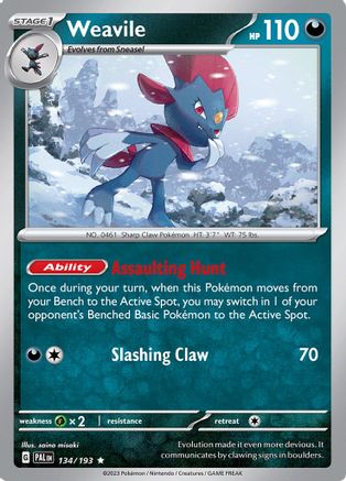 Weavile (134) Reverse Holofoil - Paldea Evolved