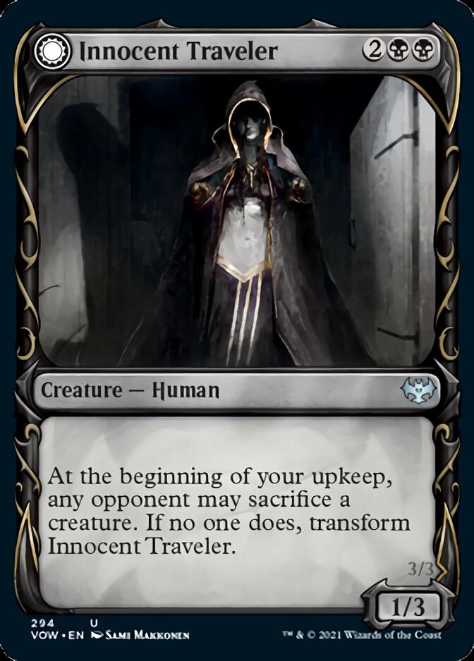 Innocent Traveler // Malicious Invader (Showcase Fang Frame) [Innistrad: Crimson Vow] Foil