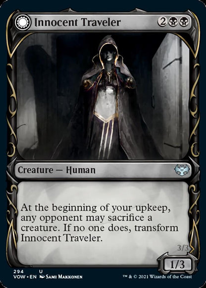 Innocent Traveler // Malicious Invader (Showcase Fang Frame) [Innistrad: Crimson Vow] Foil