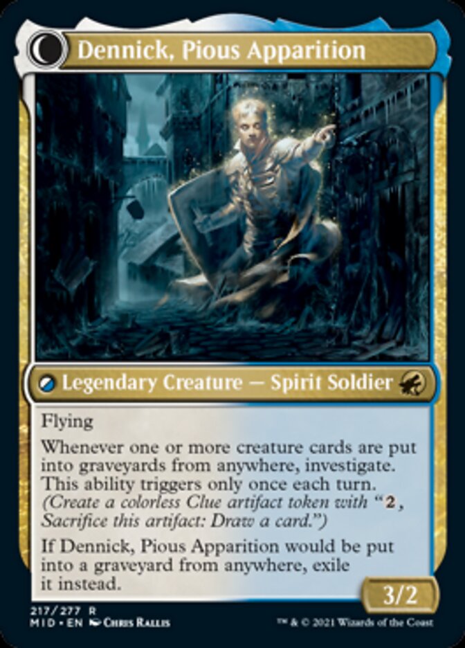 Dennick, Pious Apprentice // Dennick, Pious Apparition [Innistrad: Midnight Hunt] | Silver Goblin