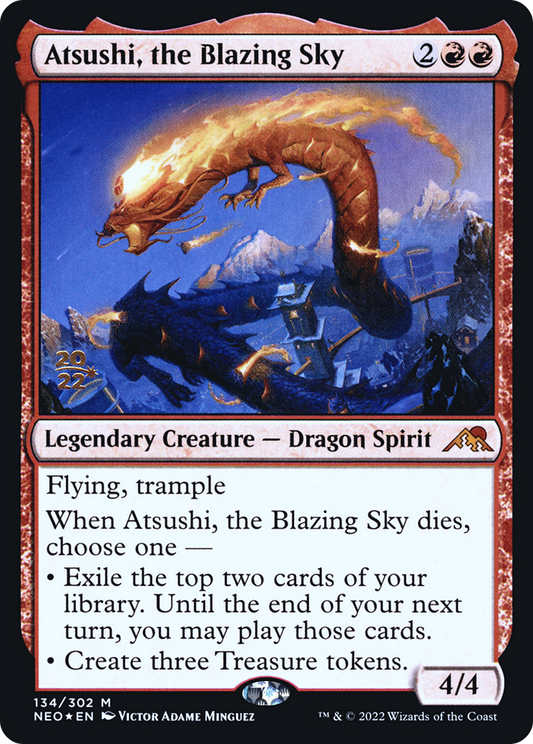 Atsushi, the Blazing Sky [Kamigawa: Neon Dynasty Prerelease Promos]