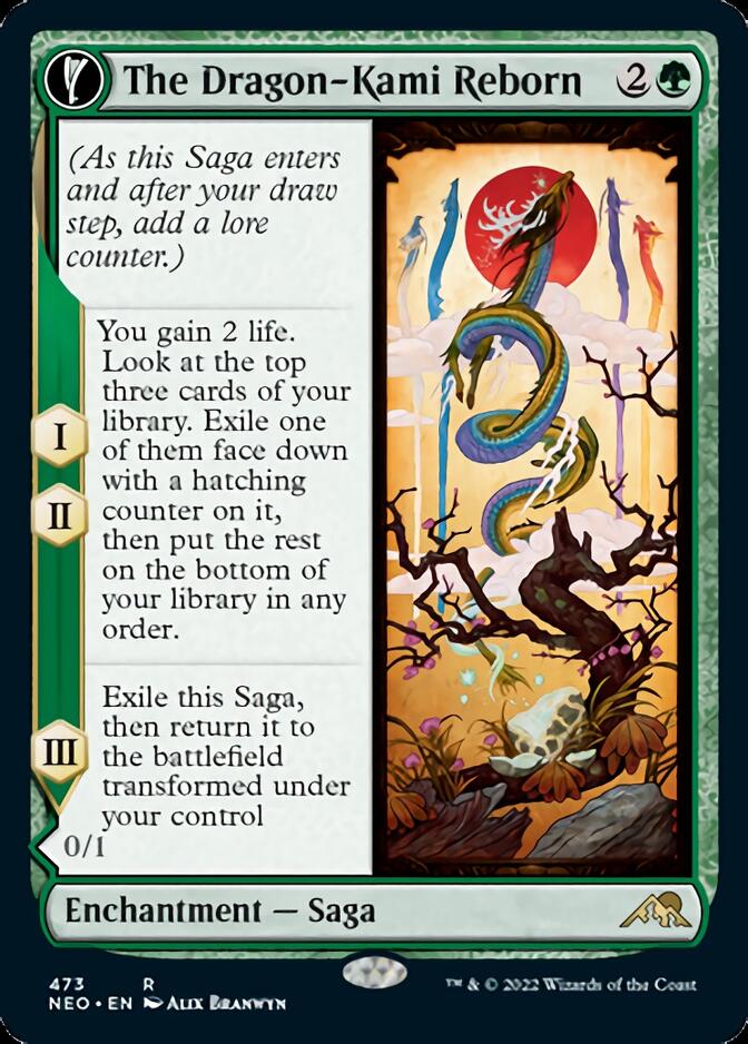 The Dragon-Kami Reborn // Dragon-Kami's Egg (Extended Art) [Kamigawa: Neon Dynasty] Foil