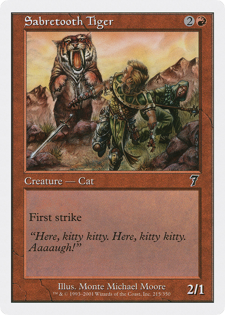 Sabretooth Tiger (215) Foil - Seventh Edition