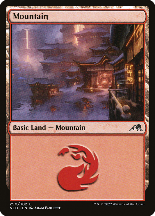 Mountain (290) [Kamigawa: Neon Dynasty] Foil