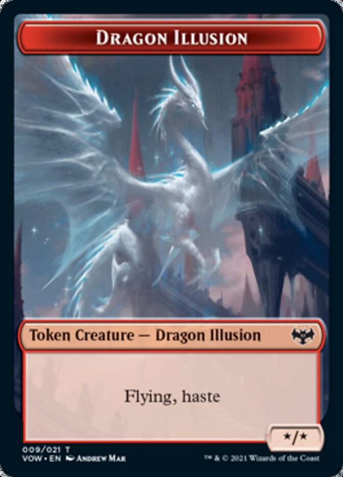 Blood // Dragon Illusion Double-Sided Token [Innistrad: Crimson Vow Tokens] | Silver Goblin