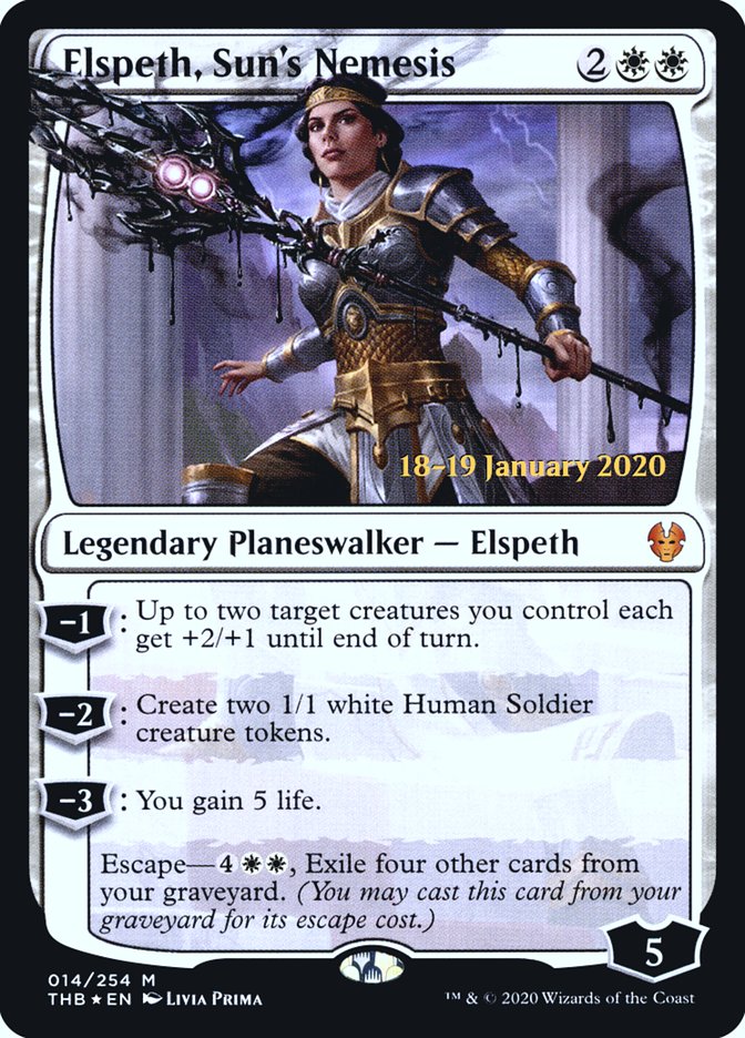 Elspeth, Sun's Nemesis [Theros Beyond Death Prerelease Promos] | Silver Goblin