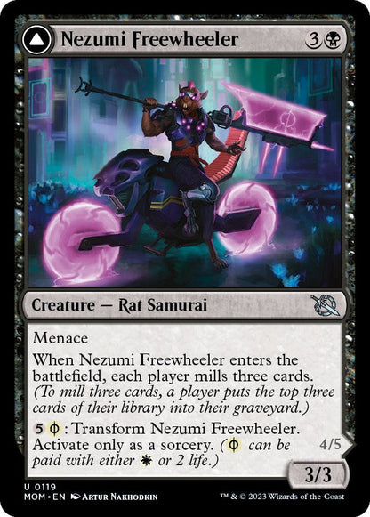 Nezumi Freewheeler // Hideous Fleshwheeler [March of the Machine] Foil