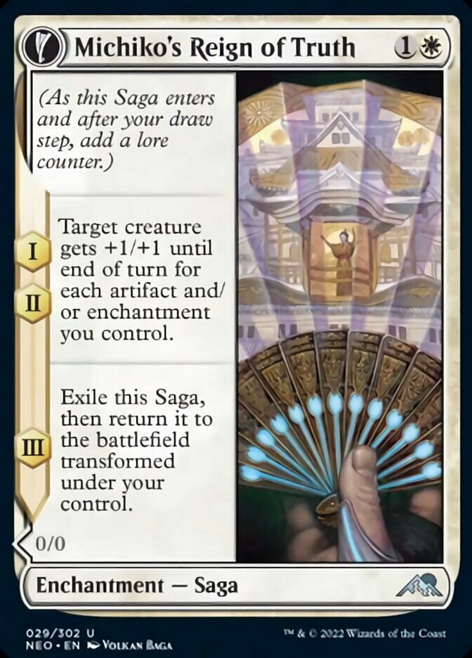 Michiko's Reign of Truth // Portrait of Michiko [Kamigawa: Neon Dynasty] Foil