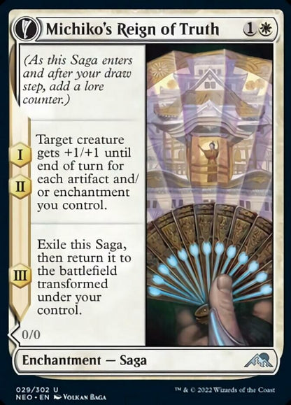 Michiko's Reign of Truth // Portrait of Michiko [Kamigawa: Neon Dynasty] Foil