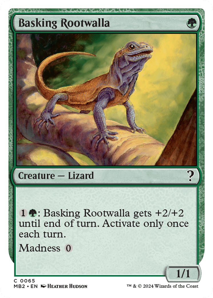 Basking Rootwalla (White Border) [Mystery Booster 2] | Silver Goblin