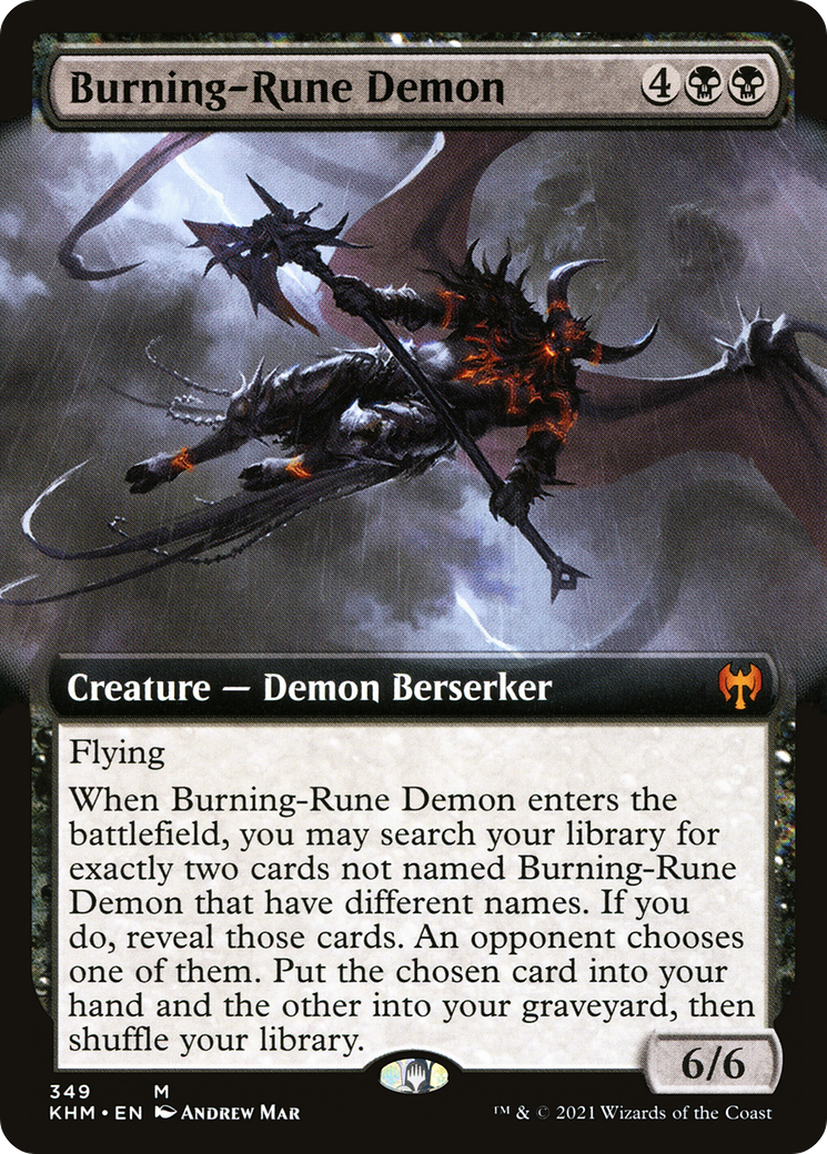 Burning-Rune Demon (Extended Art) [Kaldheim] | Silver Goblin