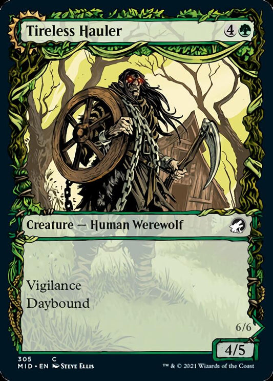 Tireless Hauler // Dire-Strain Brawler (Showcase Equinox) [Innistrad: Midnight Hunt] Foil