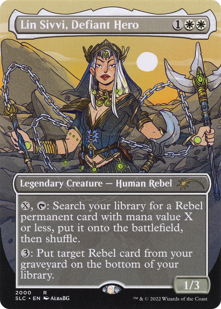 Lin Sivvi, Defiant Hero (Borderless) [Secret Lair 30th Anniversary Countdown Kit] Foil
