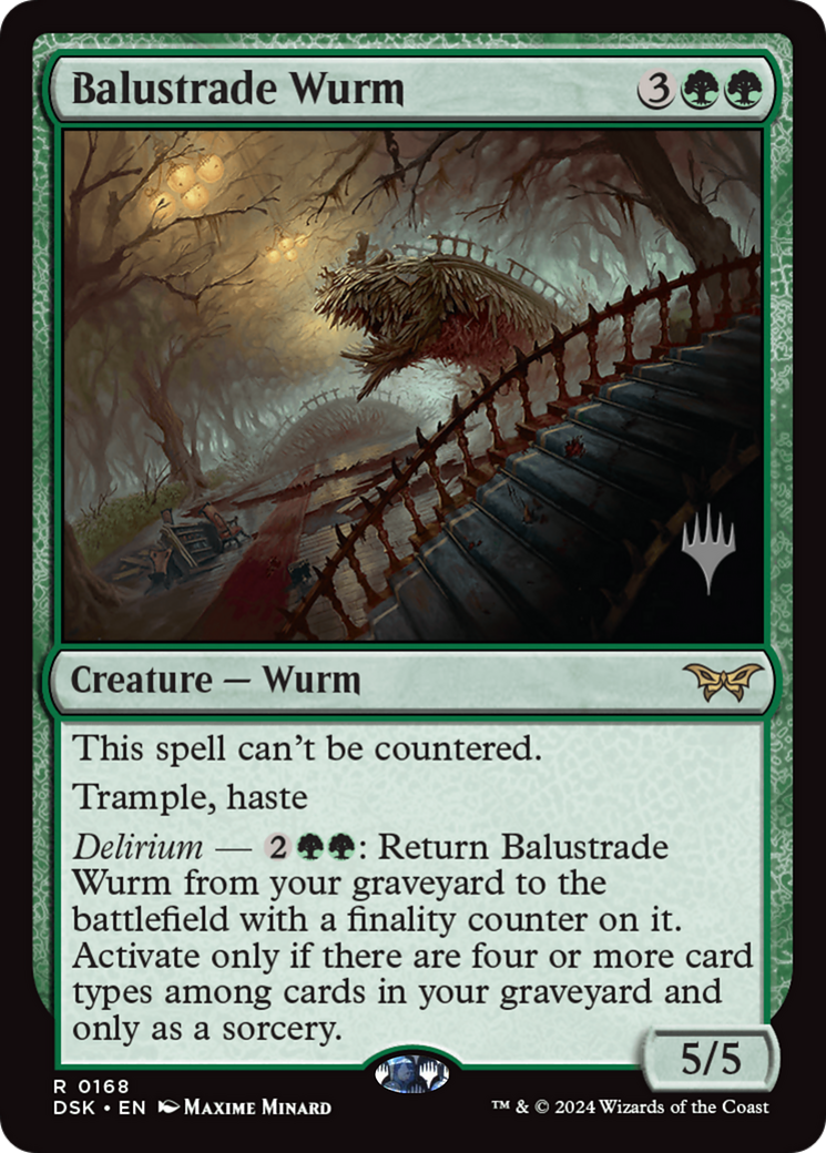 Balustrade Wurm [Duskmourn: House of Horror Promos] Foil