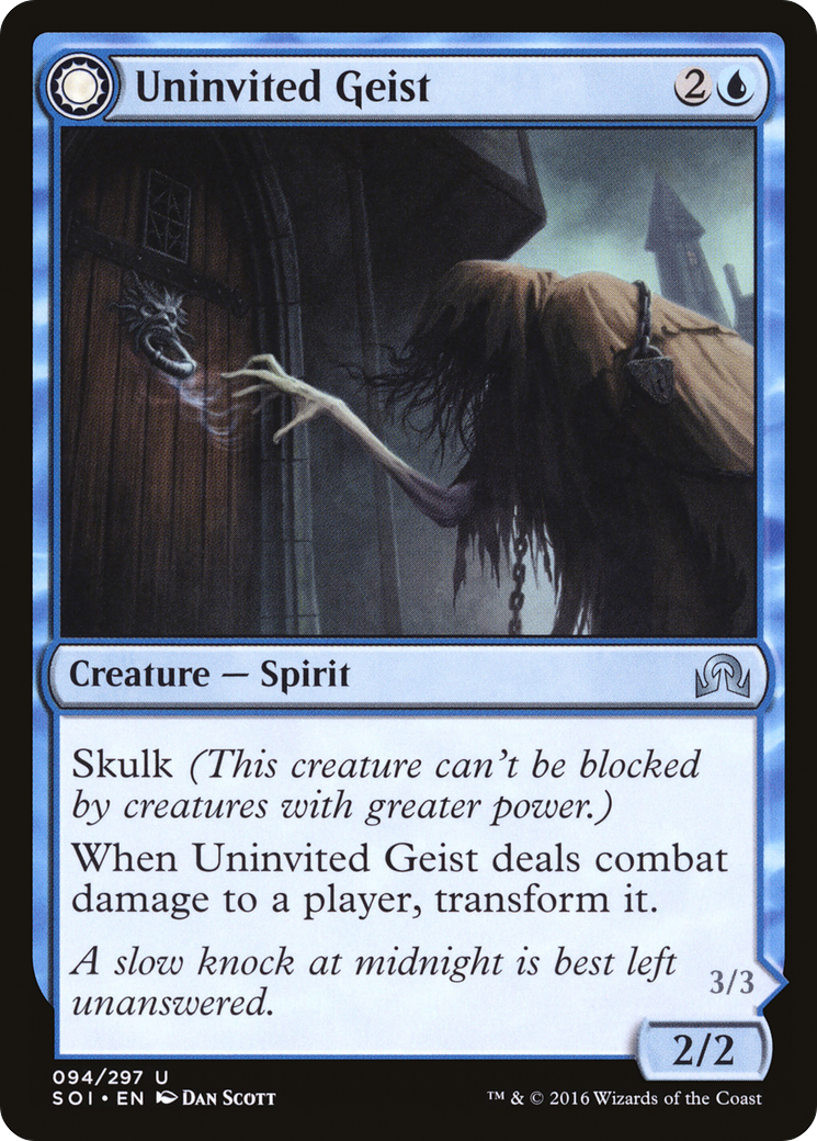 Uninvited Geist // Unimpeded Trespasser [Shadows over Innistrad] Foil