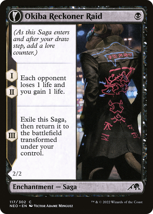 Okiba Reckoner Raid // Nezumi Road Captain [Kamigawa: Neon Dynasty] Foil
