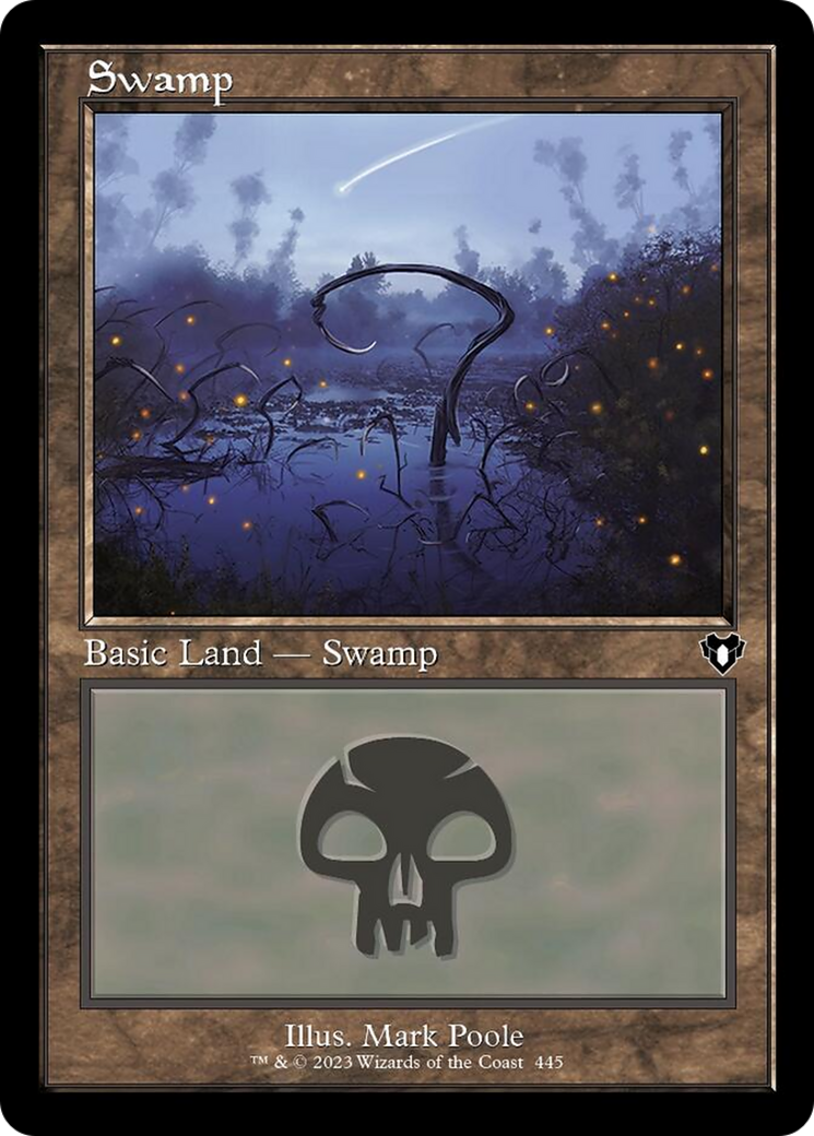 Swamp (445) (Retro) [Commander Masters] | Silver Goblin