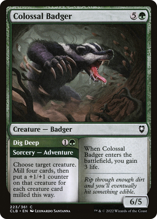 Colossal Badger // Dig Deep [Commander Legends: Battle for Baldur's Gate] Foil