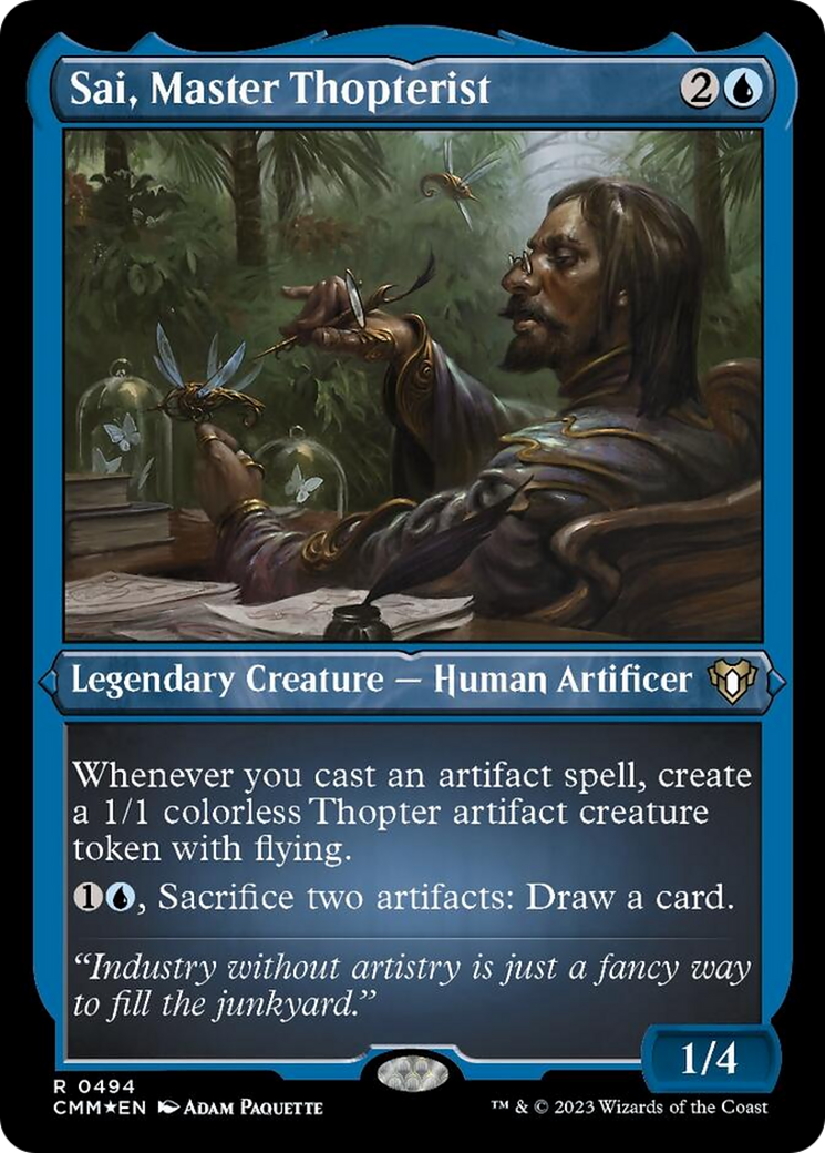 Sai, Master Thopterist (Foil Etched) [Commander Masters] | Silver Goblin