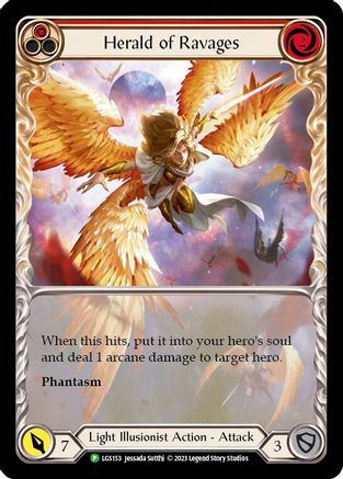 Herald of Ravages (Extended Art) (Red) -  LGS153 (LGS153) Rainbow Foil - Flesh and Blood: Promo Cards