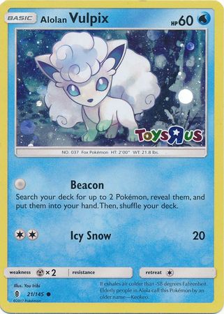 Alolan Vulpix (21/145) (Toys R Us Promo) [Sun & Moon: Guardians Rising] | Silver Goblin