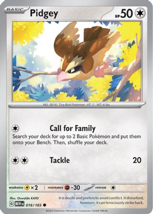 Pidgey (16) Reverse Holofoil - SV Scarlet & Violet 151