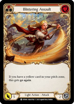 Blistering Assault (Red) (DTD091) Rainbow Foil - Dusk till Dawn
