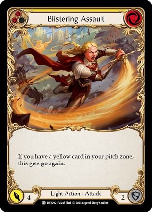 Blistering Assault (Yellow) (DTD092) Rainbow Foil - Dusk till Dawn