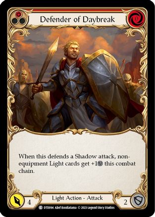 Defender of Daybreak (Red) (DTD094) Rainbow Foil - Dusk till Dawn