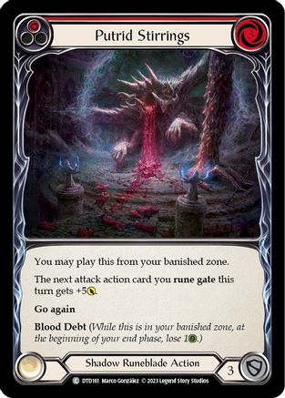 Putrid Stirrings (Red) (DTD161) Rainbow Foil - Dusk till Dawn
