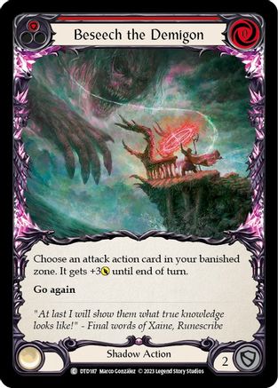 Beseech the Demigon (Red) (DTD187) Rainbow Foil - Dusk till Dawn