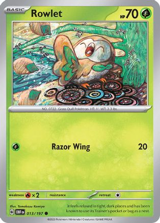 Rowlet (13) Reverse Holofoil - Obsidian Flames