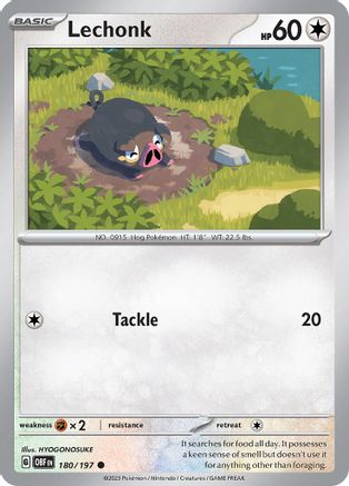 Lechonk (180) Reverse Holofoil - Obsidian Flames