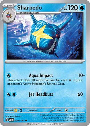 Sharpedo (47) - SV03 Obsidian Flames