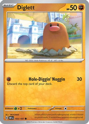 Diglett (103) Reverse Holofoil - Obsidian Flames