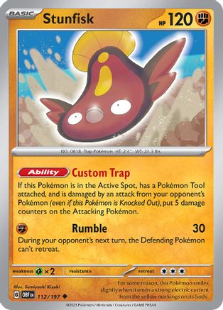 Stunfisk (112) Reverse Holofoil - Obsidian Flames